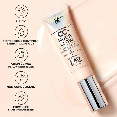 IT Cosmetics Je Huid Maar Beter Crème CC+ Nude Glow SPF40 Pour tous les skins types 32ml