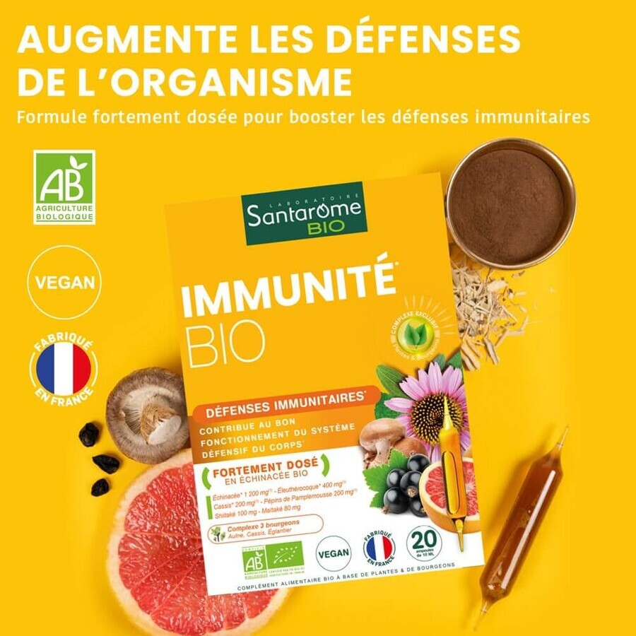 Santarome Immunite 20 Ampoules Bio 200ml