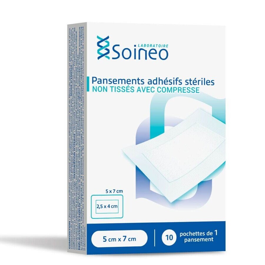 Soineo Sterile adhesive nonwoven dressings 5cmx7cm x10