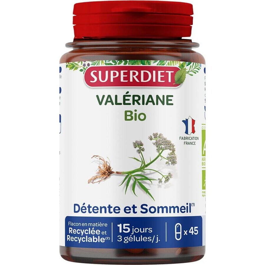 Superdiet Organic Valerian 45 capsules