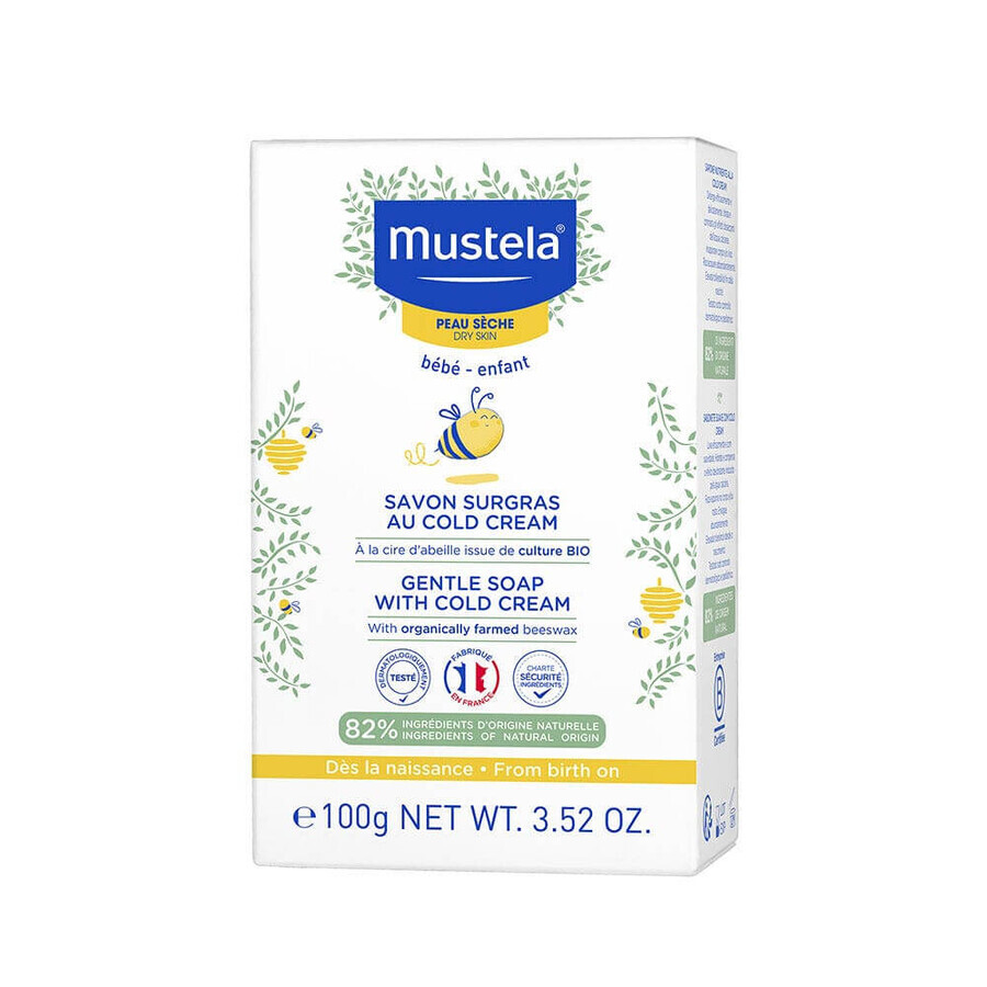 Mustela Superfat Koude Crème Zeep voedend en beschermend voor de droge babyhuid 100 g