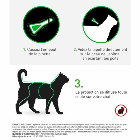 Frontline Combo Spot-on Cat and Ferret 6 0.5 ml Pipettes