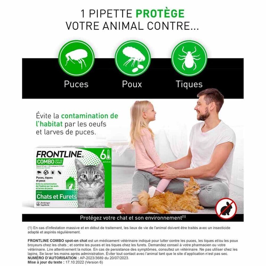 Frontline Combo Spot-on Gatto e Furetto 6 Pipette da 0,5 ml