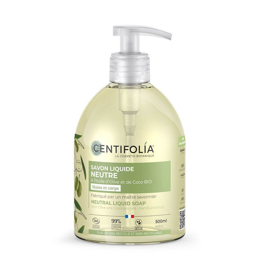 Boutique Centifolia Neutre Savon liquide aux huiles d'olive et de coco 500ml Centifolia Neutre Savon liquide aux huiles d'olive et de coco 500ml