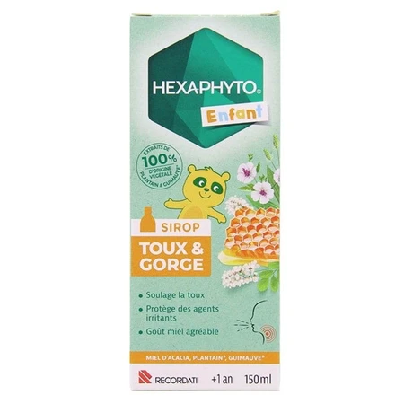 Hexaphyto Hoest- en Keelstroop Honing-smaak Vanaf 1 jaar 150ml
