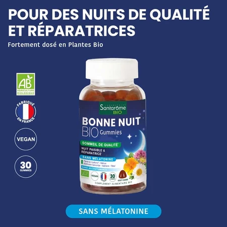 Santarome Bonne Nuit Bonne Notte Bio Pour des nuits sereines 30 gommine
