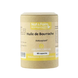 Nat&Form Borageolie met antioxidant 60 capsules Nat&Form