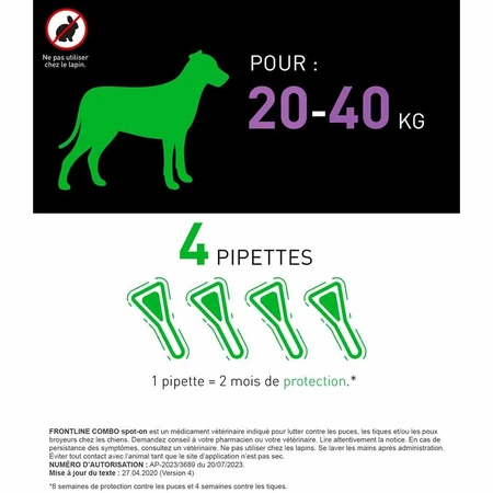 Frontline Combo spot-on perro L 20-40 kg 4 pipetas 2,68 ml