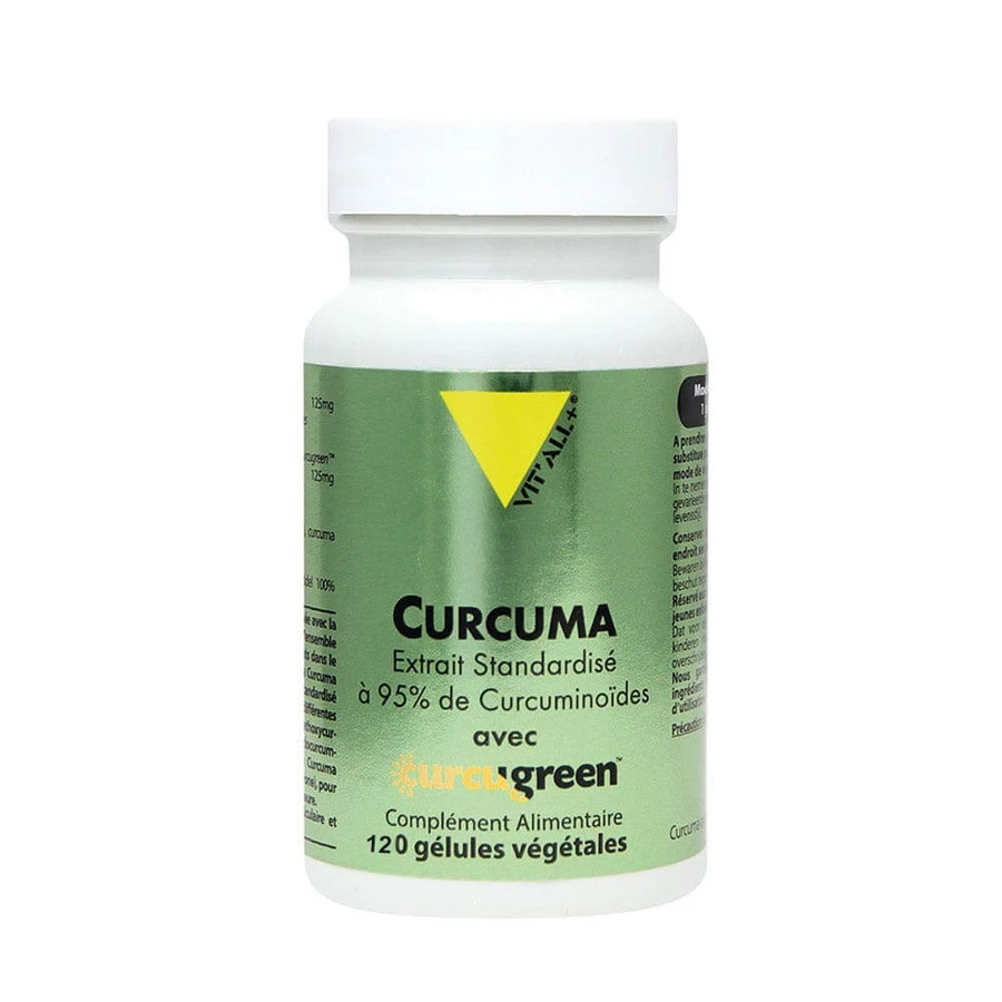 Vit'All+ Kurkuma Extract gestandaardiseerd op 95% curcuminoïden 120 Capsules