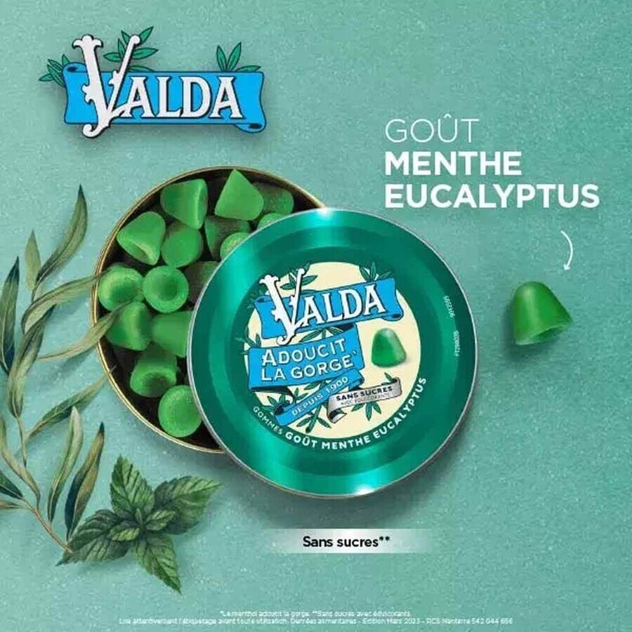 Valda sugar-free eucalyptus mint gum 140g