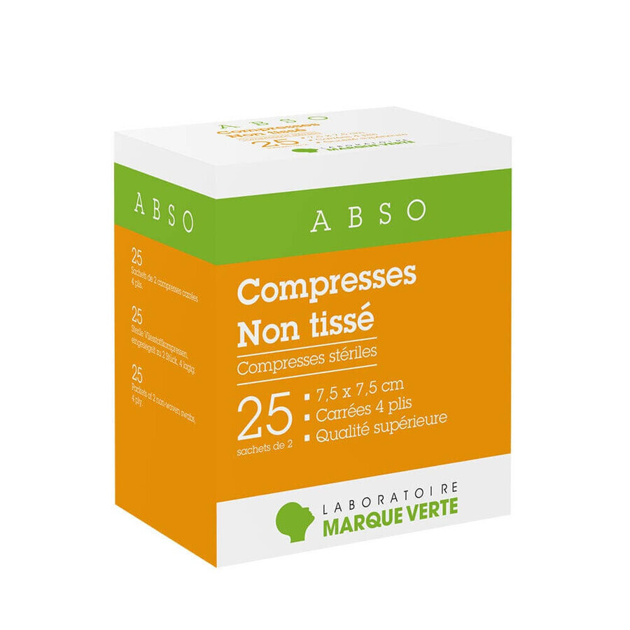 Buy Marque Verte Abso Nonwoven Tablets 7.5x7.5 cm 25 sachets of 2 Marque Verte Abso Nonwoven Tablets 7.5x7.5 cm 25 sachets of 2