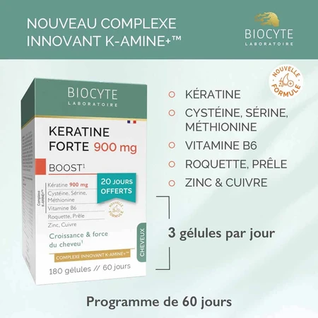 Biocyte Keratina Capilar Forte 900mg Boost 3x40 Cápsulas