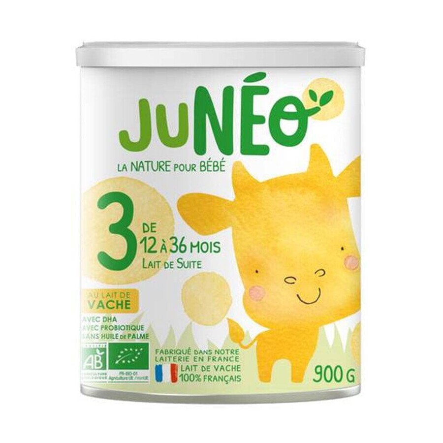 Juneo Latte di proseguimento 3 latte di mucca bio da 10 a 36 mesi 800g