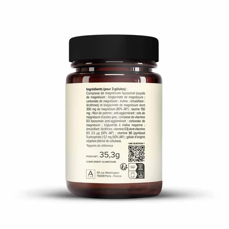A-LAB Magnesio liposomal 300 mg Estrés Fatiga Trastornos del sueño 63 cápsulas