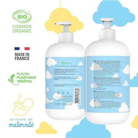 Laboratoires De Biarritz Baby Products Agua limpiadora bio para cara y cuerpo 500ml