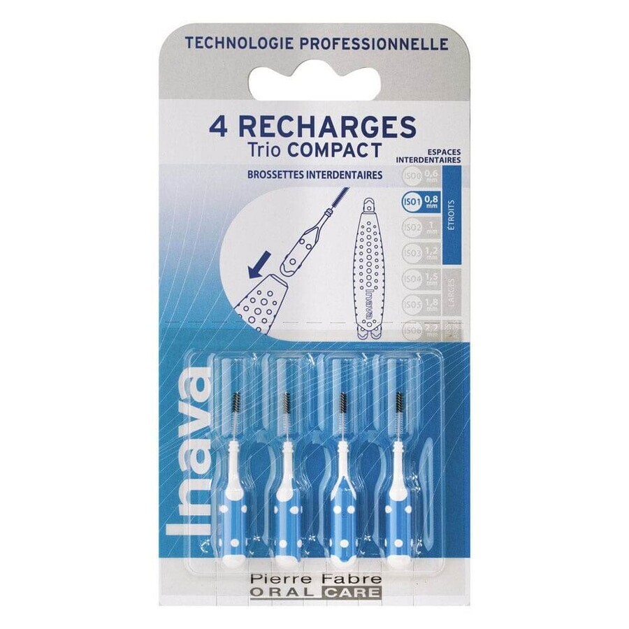 Boutique Inava Recharges Brossettes Interdentaires 0.8mm Bleu x4 Inava Recharges Brossettes Interdentaires 0.8mm Bleu x4