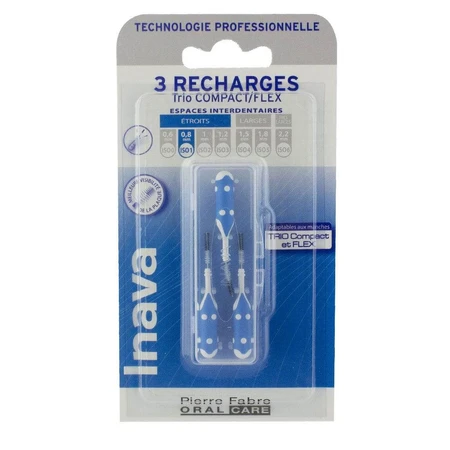 Inava Interdentale ragers 0.8 mm Blauw navullingen x4