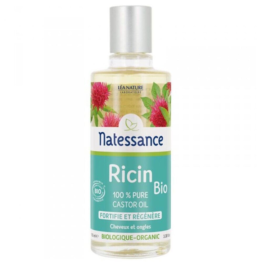 Natessance Pure Fairtrade Organic Castor Oil, fortifying and regenerating 100ml