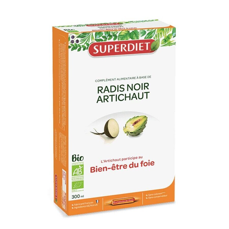 Superdiet Zwarte Radijs Artisjok Lever Welzijn Spijsvertering 20 Ampullen Superdiet Zwarte Radijs Artisjok Lever Welzijn Spijsvertering 20 Ampullen
