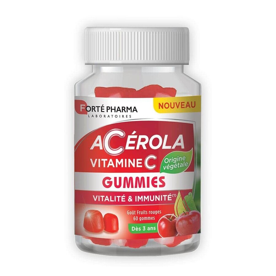 Forté Pharma Acerola Rijk aan natuurlijke vitamine C 60 kauwgom