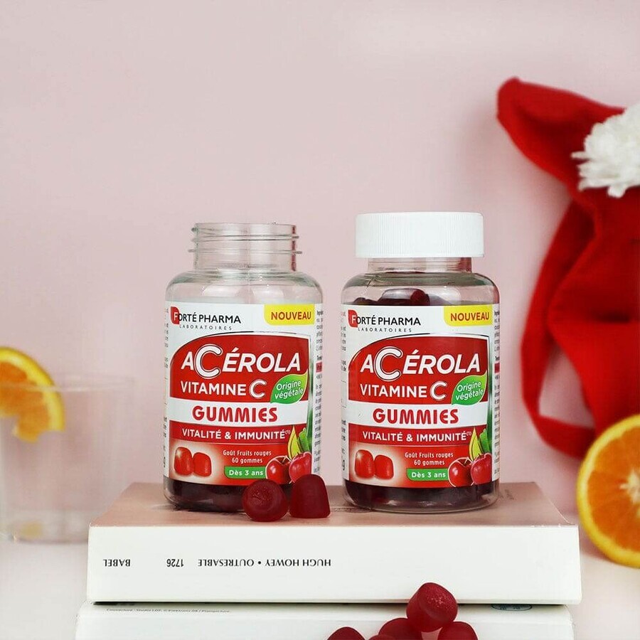 Forté Pharma Acerola Rijk aan natuurlijke vitamine C 60 kauwgom