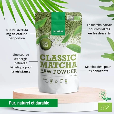 Purasana Super Food Polvo de Matcha Clásico Ecológico 75g