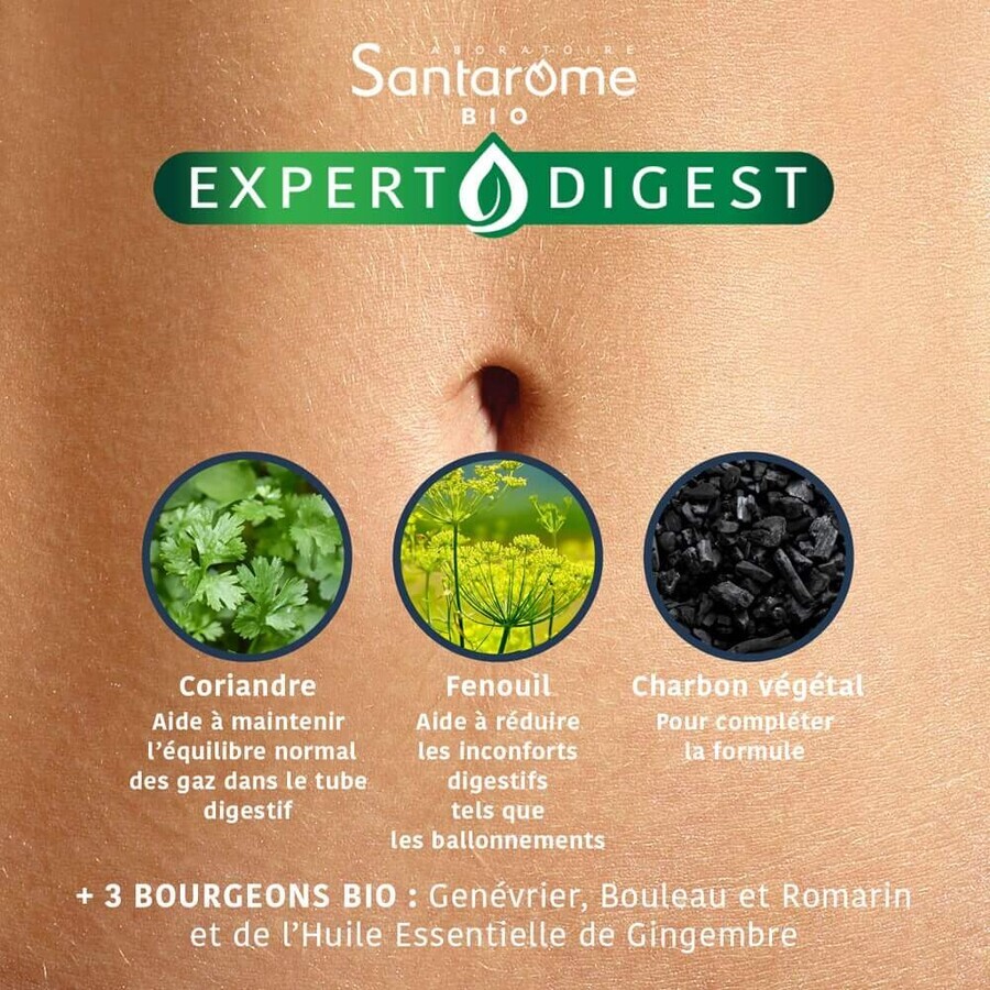 Santarome Expert Digest Gas en opgeblazen gevoel Double Action 30 capsules