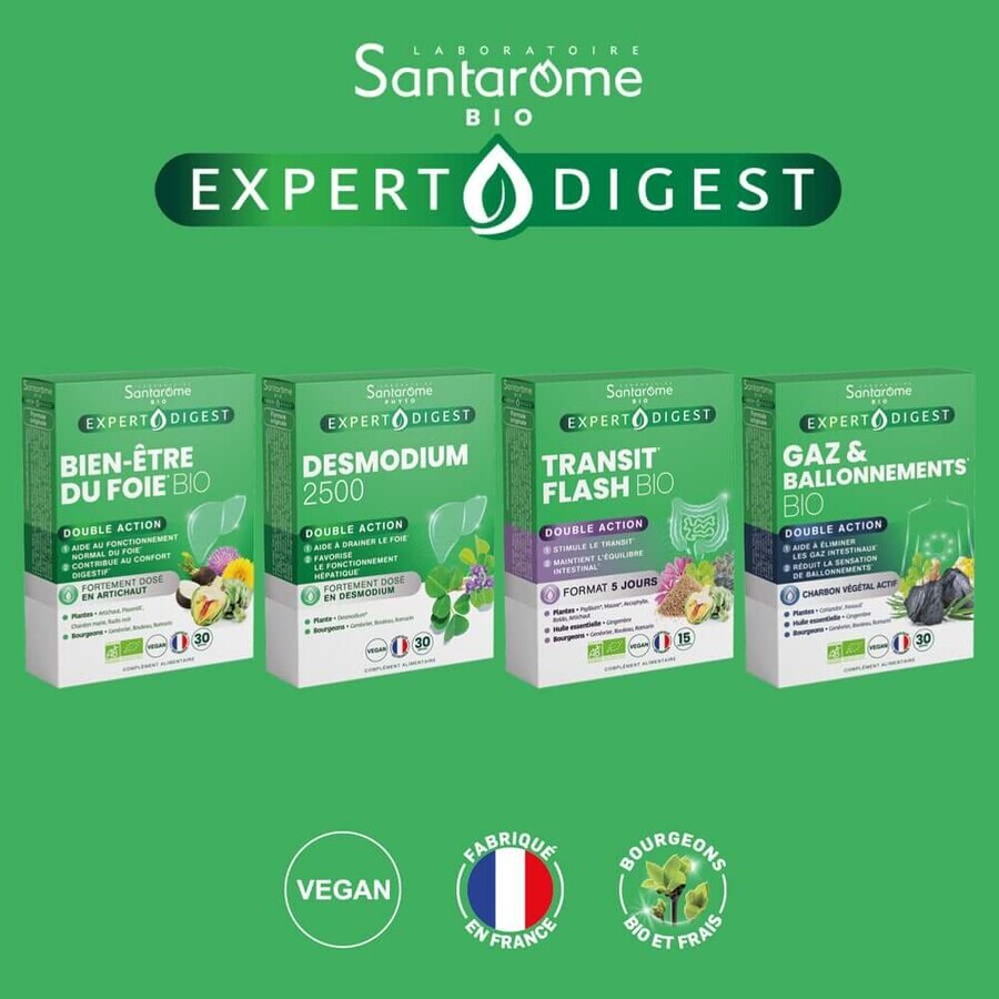 Santarome Expert Digest Gas en opgeblazen gevoel Double Action 30 capsules