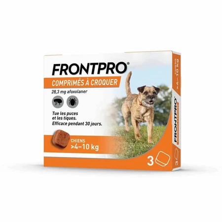 Frontline Frontpro Antiparasitario perro mediano 4-10kg contra pulgas y garrapatas x3 comprimidos