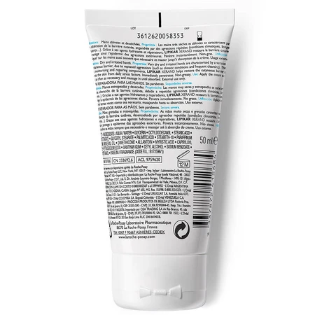 La Roche-Posay Lipikar Xerand crema de manos reparadora para manos secas 50ml