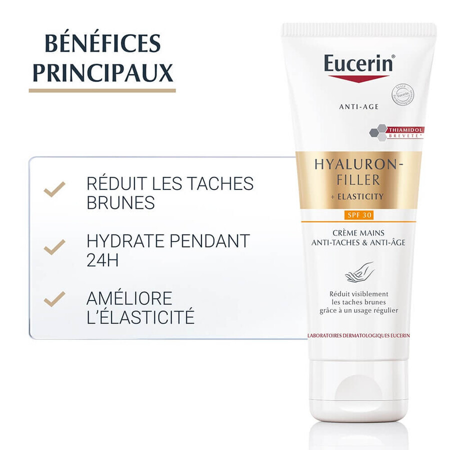 Eucerin Hyaluron-Filler + Elasticidad Crema de Manos Antimanchas y Antiedad FPS30 75ml