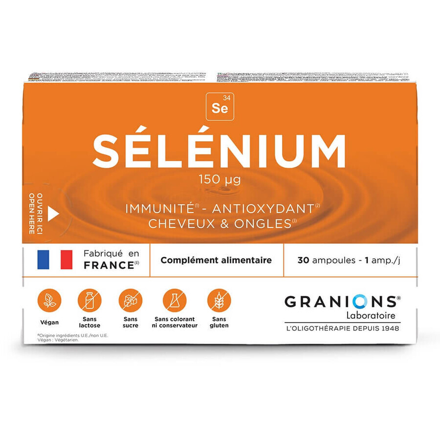 Granions Oligo Selenio 200µg Capelli, unghie, immunità 30 fiale