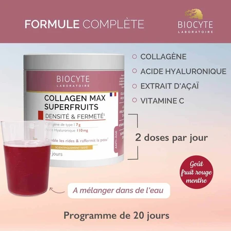 Biocyte Anti-aging Collagen Max Superfruits Red fruit and mint flavor 260g