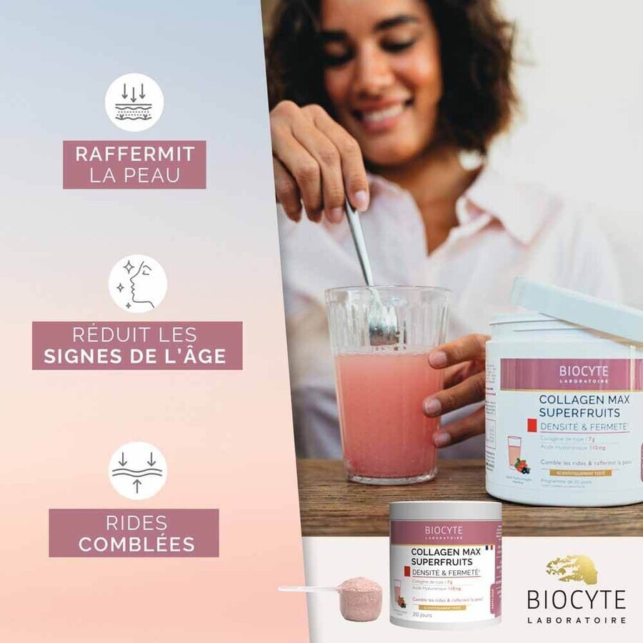 Biocyte Anti-Ageing Collagen Max Superfruits Rote Früchte und Minzgeschmack 260g