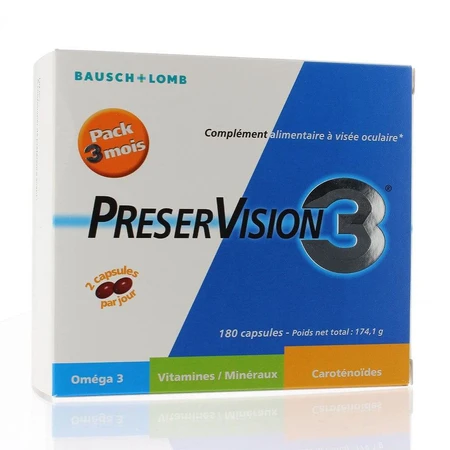 Bausch&Lomb Preservision Visee Oculaire 3 180 Capsules