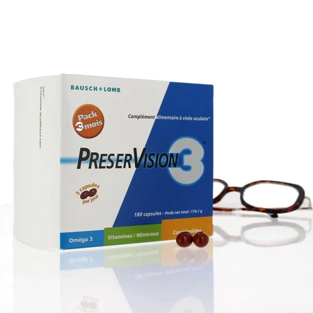 Bausch&Lomb Preservision Visee Oculaire 3 180 Capsules