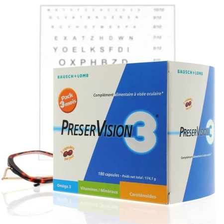 Bausch&Lomb Preservision Visee Oculaire 3 180 Capsules