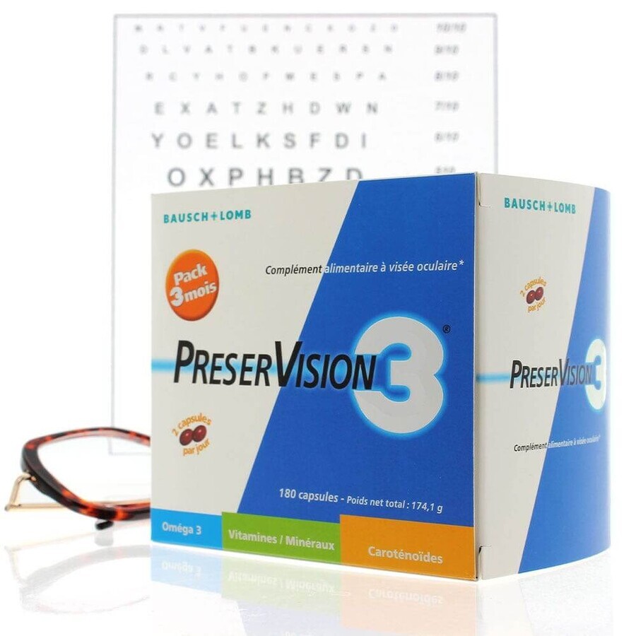 Bausch&Lomb Preservision Visee Oculaire 3 180 Capsules