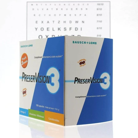Bausch&Lomb Preservision Visee Oculaire 3 180 Capsules