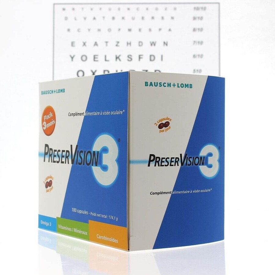 Bausch&Lomb Preservision Visee Oculaire 3 180 Capsules