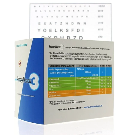 Bausch&Lomb Preservision Visee Oculaire 3 180 Capsules
