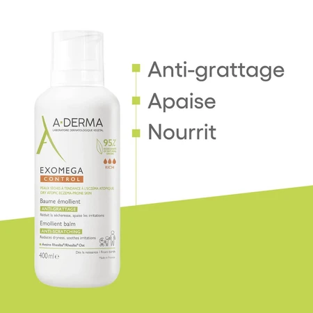 A-Derma Exomega Control Bálsamo emoliente para pieles secas con tendencia atópica 400 ml