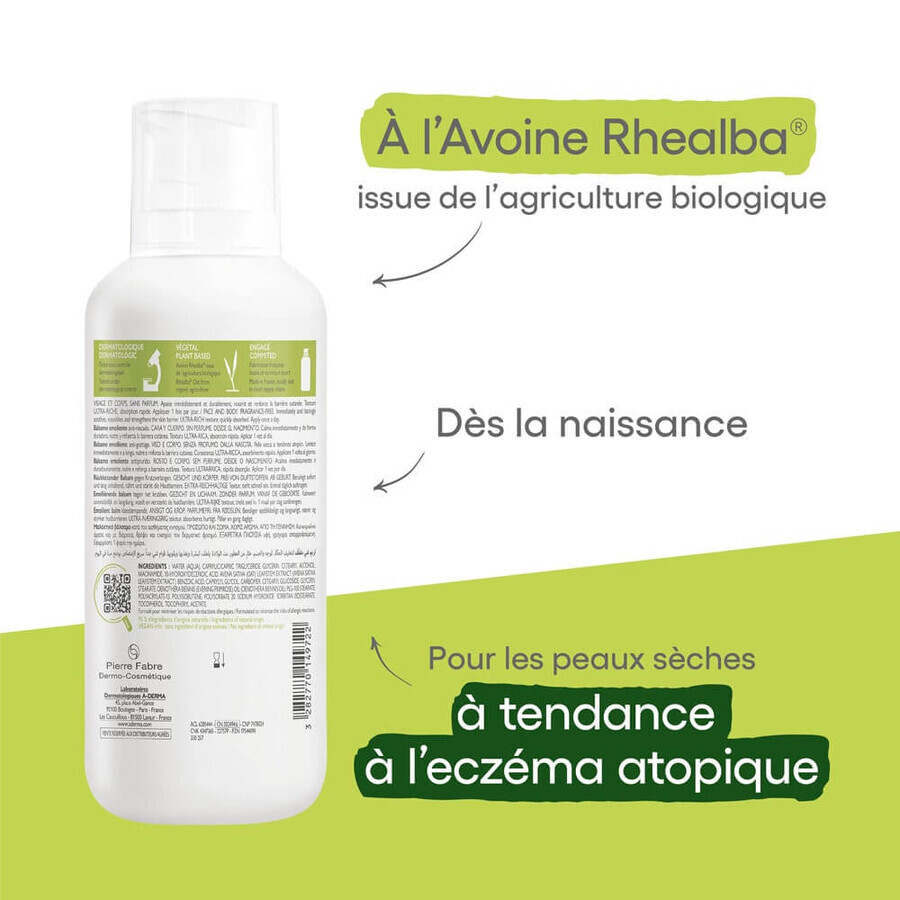 A-Derma Exomega Control Balsam emolient pentru pielea uscată cu tendință atopică 400 ml