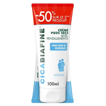 Cicabiafine Crème Hydratante Pieds Secs Anti-Fendillements 2x100ml