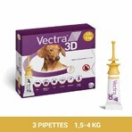 Ceva Vectra Spot-on Oplossing voor Honden 1,5-4 kg 3 pipetten