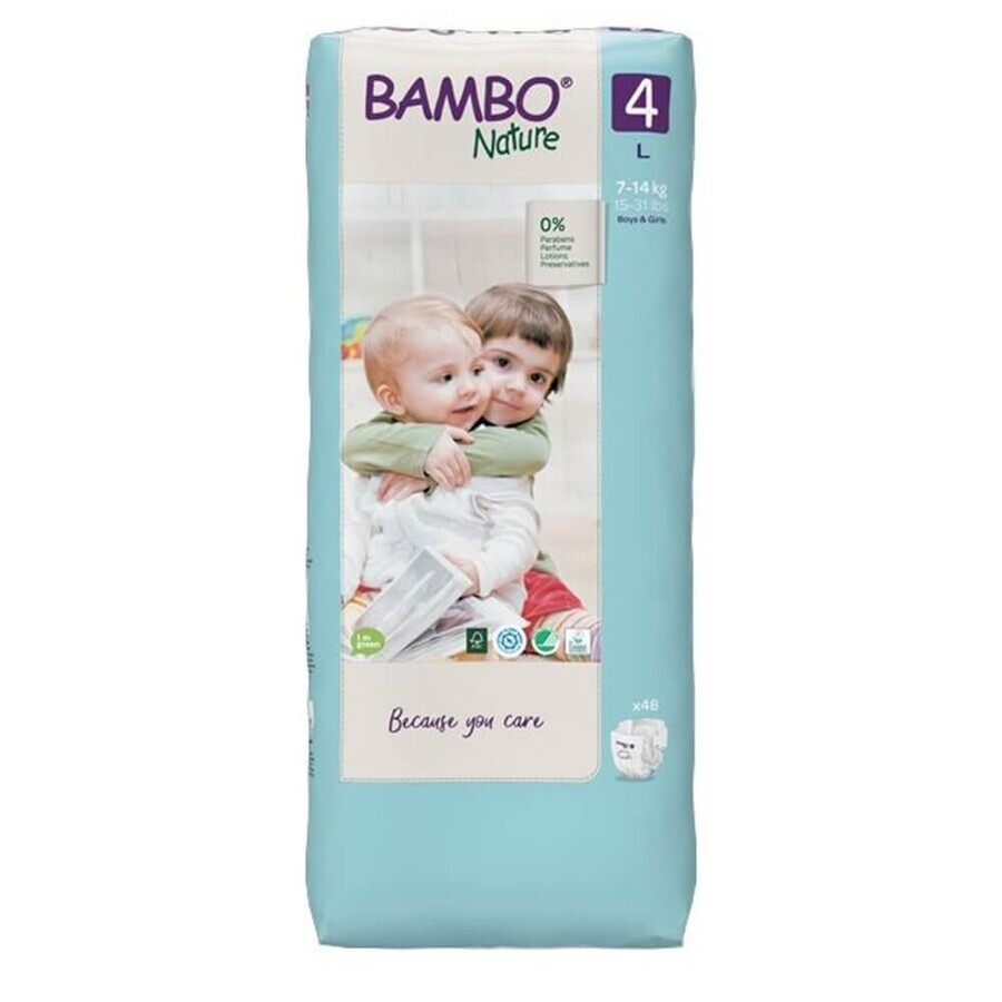 Acquista Bambo Nature Pannolini L taglia 4 da 7 a 14 kg x48 Bambo Nature Pannolini L taglia 4 da 7 a 14 kg x48