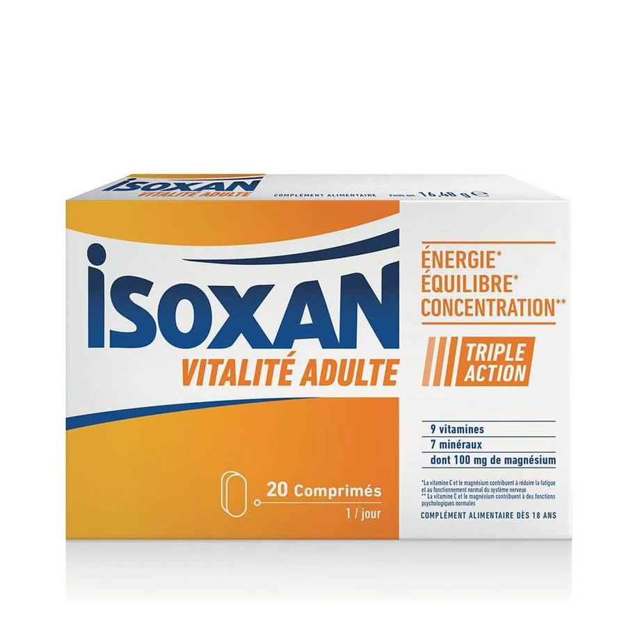 Isoxan Vitalidad Adulto Energía, equilibrio y concentración 20 comprimidos