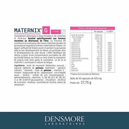 Densmore Ginecología Maternix G Embarazo x 30 cápsulas