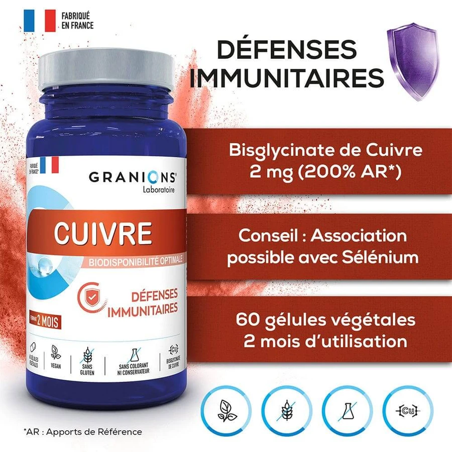 Granions Koper Immuun Defensie 60 capsules