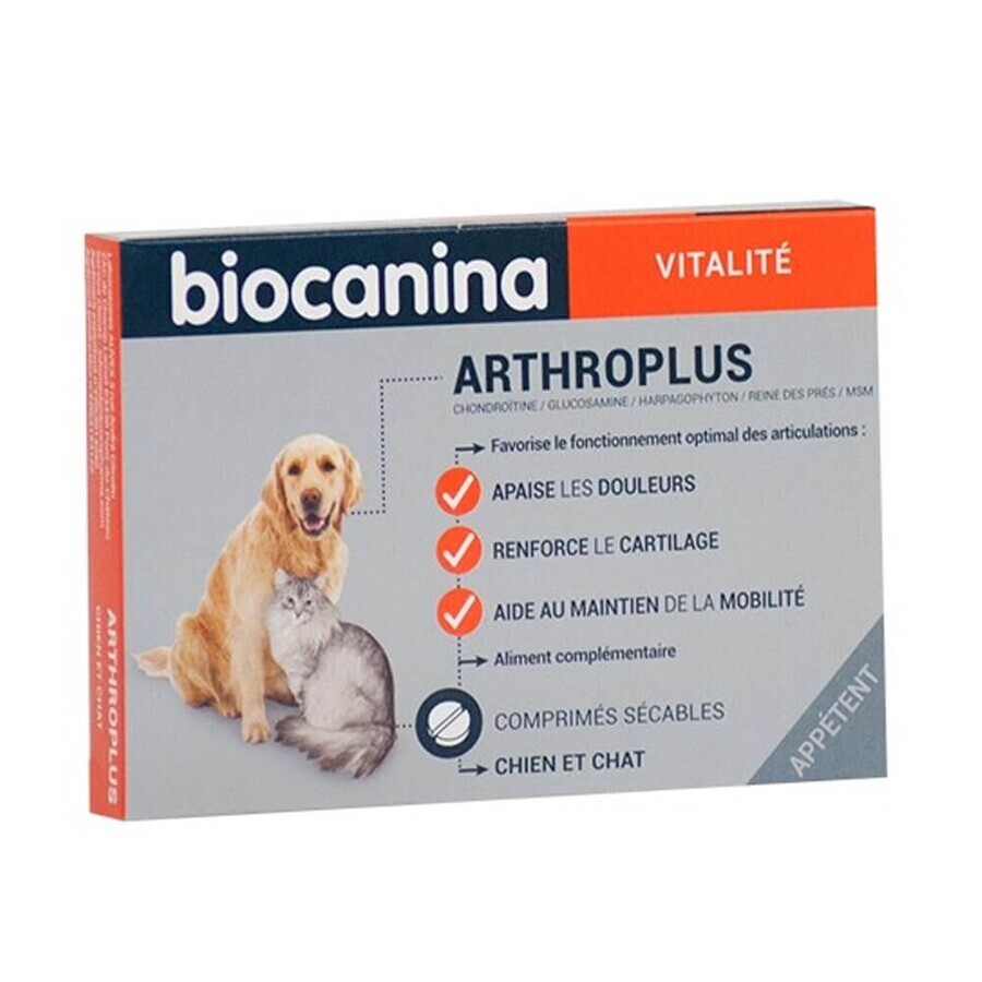 Biocanine Arthroplus schmackhafte Tabletten für Hunde und Katzen X40